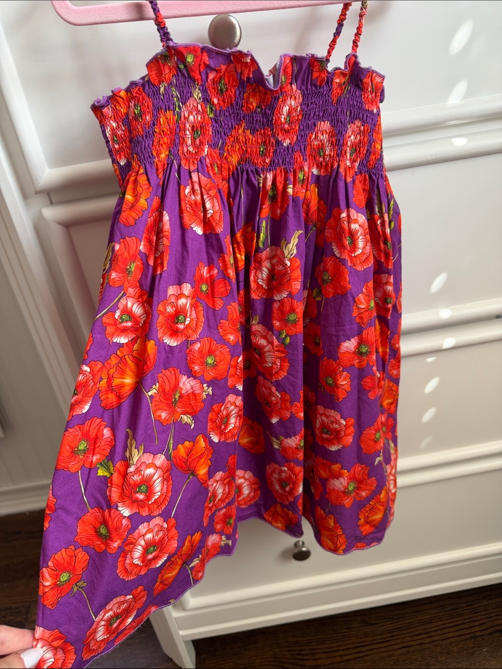 Dolce & Gabbana Purple Sundress with Red Floral Poppies